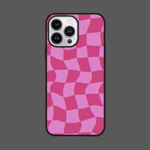 Load image into Gallery viewer, Pink Wavy Checkered Phone Case
