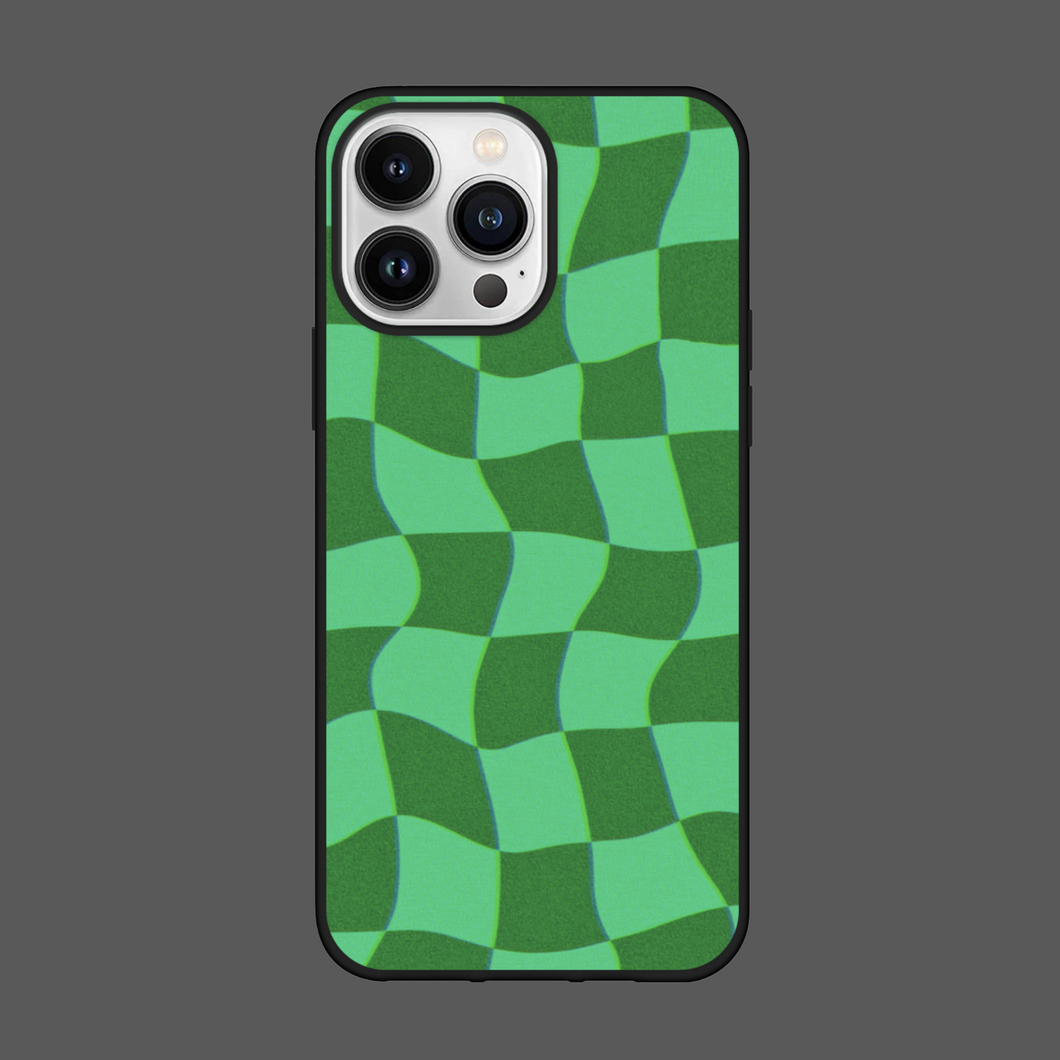 Green Wavy Checkered Phone Case